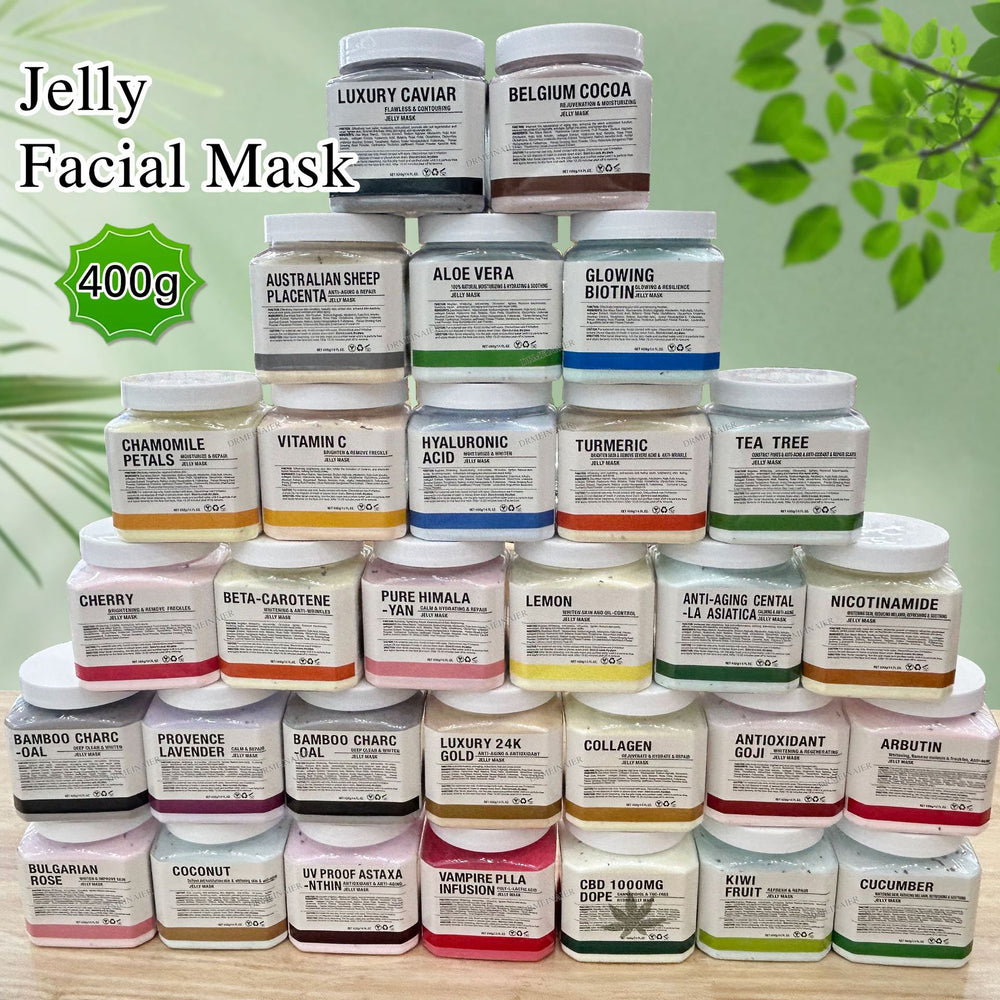 rose quartz jelly mask powder - age-defying, hydrating, brightening, collagen-boosting, gold quartz soft mask powder 400g