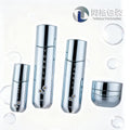 Custom cosmetic glass bottle set packaging: 120ml lotion & serum sample glass bottles, 50g cream jars
