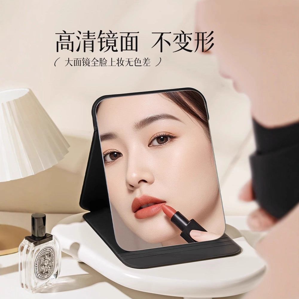 Foldable desktop makeup mirror - portable, compact, and perfect for on-the-go use. ideal for dorm rooms, home, or travel