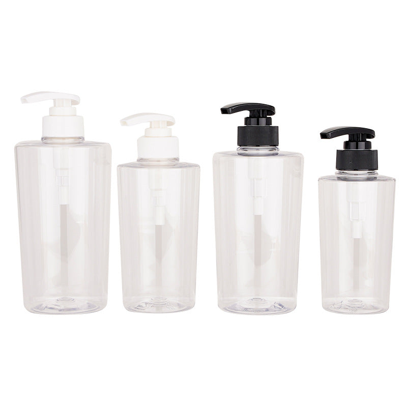 Customizable multi-specification flat shoulder dispensing bottles - press-type empty bottles for shampoo, body wash, lotion - pet plastic