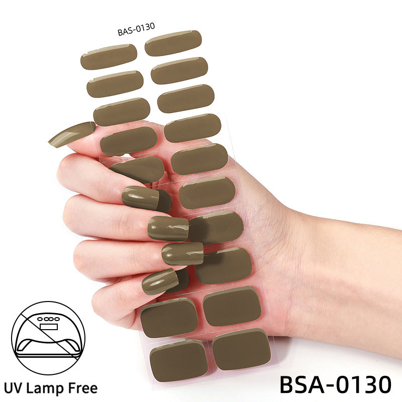 no-bake gel manicure stickers waterprooffashionpure color nail stickers no cure gel nail wraps