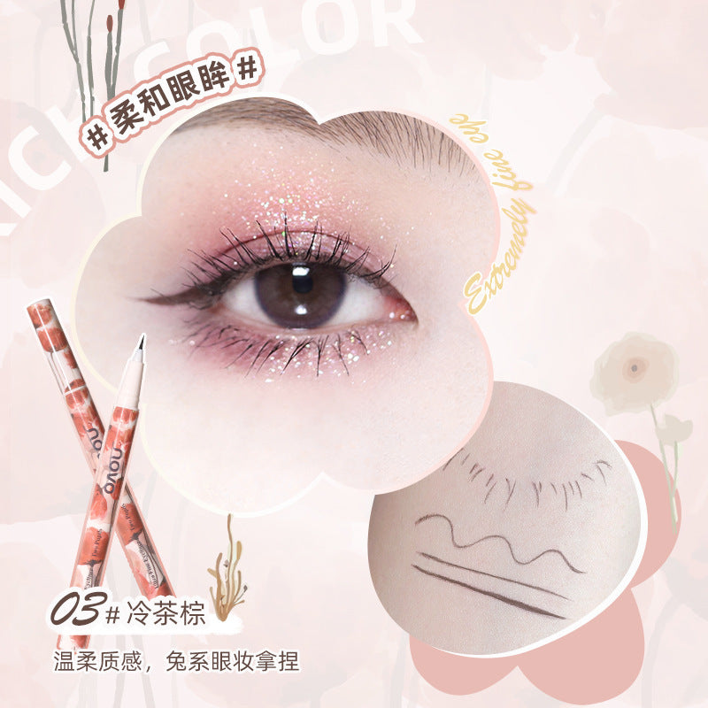 Makeup novo double eyes ultra-fine liquid eyeliner pen waterproof sweat-proof non-smudge lower lashes silkworm eyeliner pen