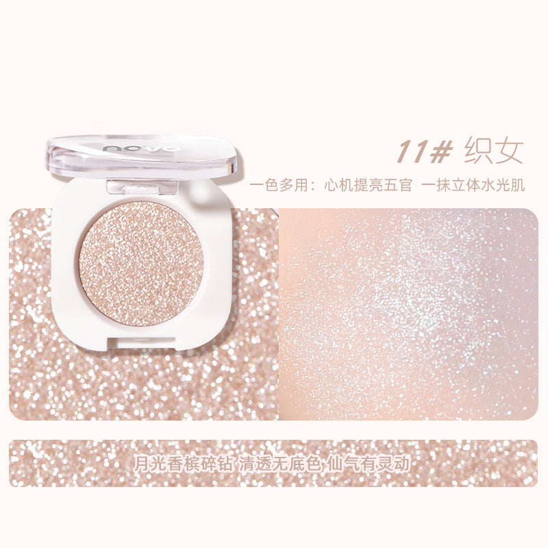 Novo smart eyes single color eyeshadow matte fine shimmer pearlescent sparkling student affordable portable cowherd eyeshadow palette