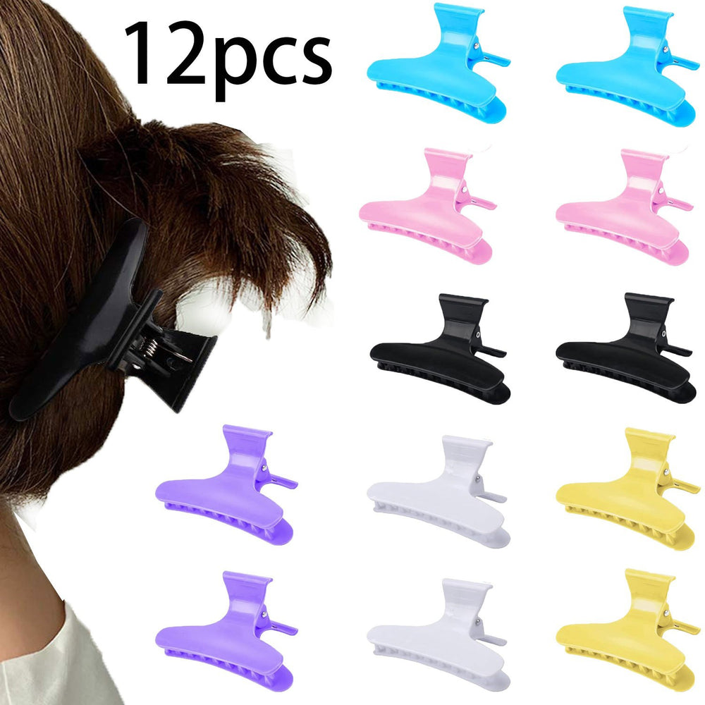 Amazon 12-piece butterfly clip non-slip styling claw hair clips for women and girls (multi-color) - hair styling tool for flyaways