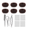 Amazon bestseller: 30-piece donut hair styling kit - bun maker & u-pin hair extension set