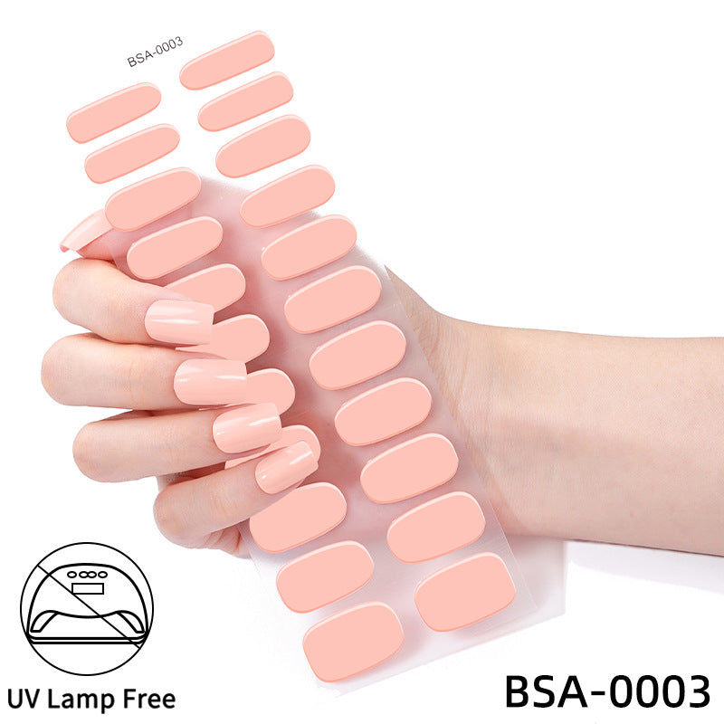 no-bake gel manicure stickers waterprooffashionpure color nail stickers no cure gel nail wraps