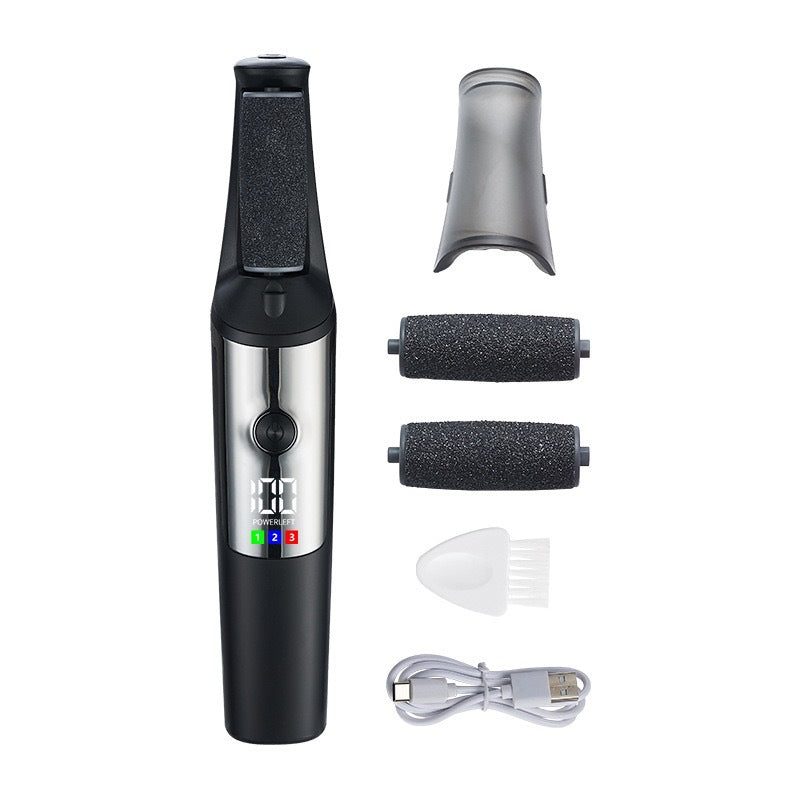 Automatic electric foot file - removes dead skin, calluses, and hard skin. electric pedicure tool with 3 speed settings. foot care device for callus removal, exfoliation, and washable design