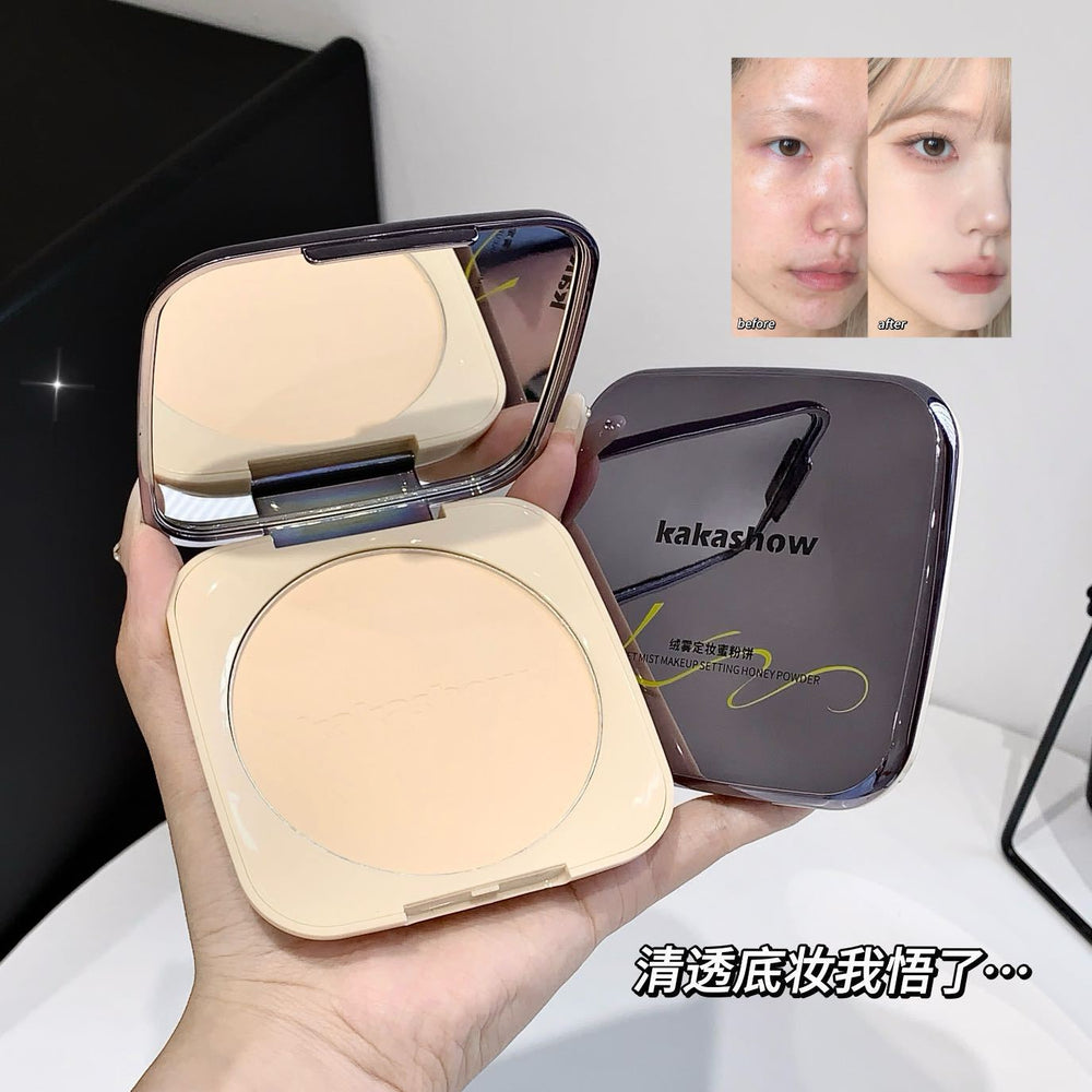 Kakashow velvet mist setting powder cake makeup concealer microdermabrasion long-lasting waterproof anti-sweat no makeup no powder