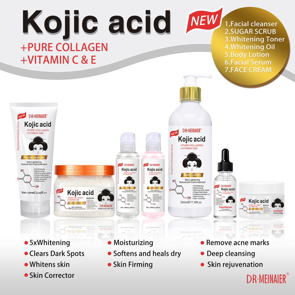 kojic acid skincare set series - hydrating, moisturizing, toner, cream, nourishing skin - wholesale