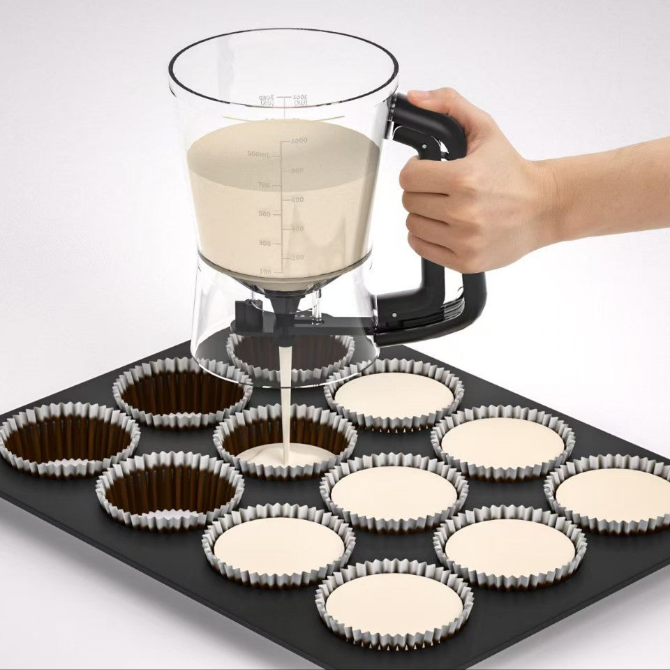 Temu new batter dispenser batter funnel cup cake handheld dispenser measuring cup baking tool