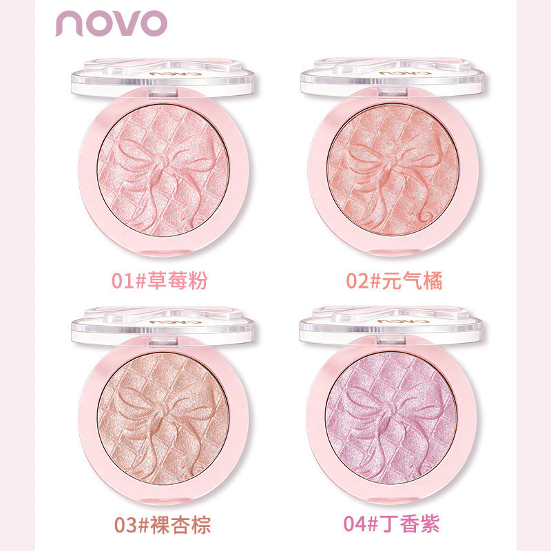Makeup novo pink satin ballet single color blush pearlescent fine shimmer highlight brightening stereo contouring nature nude makeup rouge