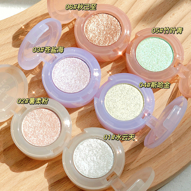 Makeup xixi bulb plan monochrome eyeshadow waterproof sparkling super shimmer mashed potato highlighting powder to brighten silkworms