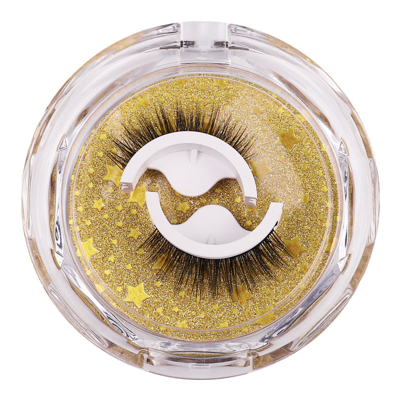 glue-free false eyelashes, a whole strip, artificial fiber long mom-birth-like self-adhesive eyelash adhesive strip replacement