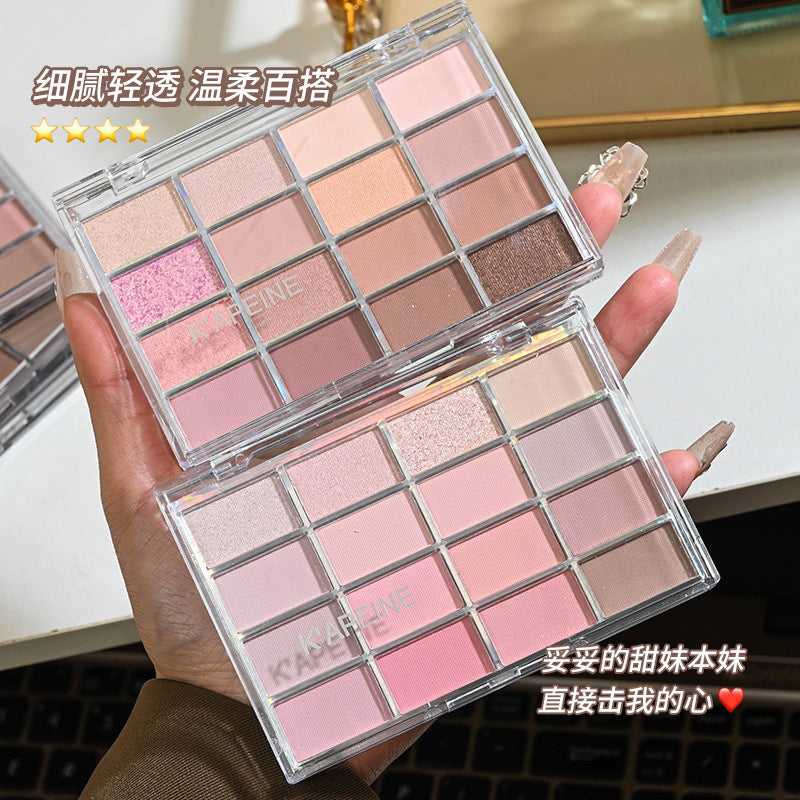 Capel's favorite sixteen-color eye shadow palette with low saturation pearlescent matte lying silkworm brightening pink brown earthy eye shadow