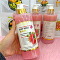 papaya scrub shower gel 500ml fruit fragrance mild bubble shower gel export wholesale