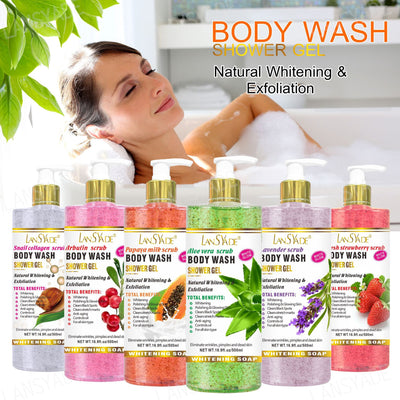 export fruit scrub shower gel silky, refreshing, moisturizing, gentle cleansing, long-lasting fragrance 500ml