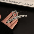 Ins metal style one-word gripper large back of the head hair clip female light luxury high-end shark clip hair accessories