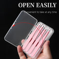 Stainless steel black slant tip tweezers - eyebrow, beard & hair removal tool - wholesale beauty tools