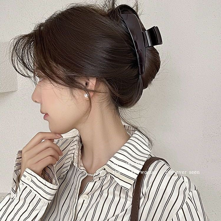 Niche stylesense of designkoreanelegant large hairpin female back of head hair clip casualeasiest for match shark clip