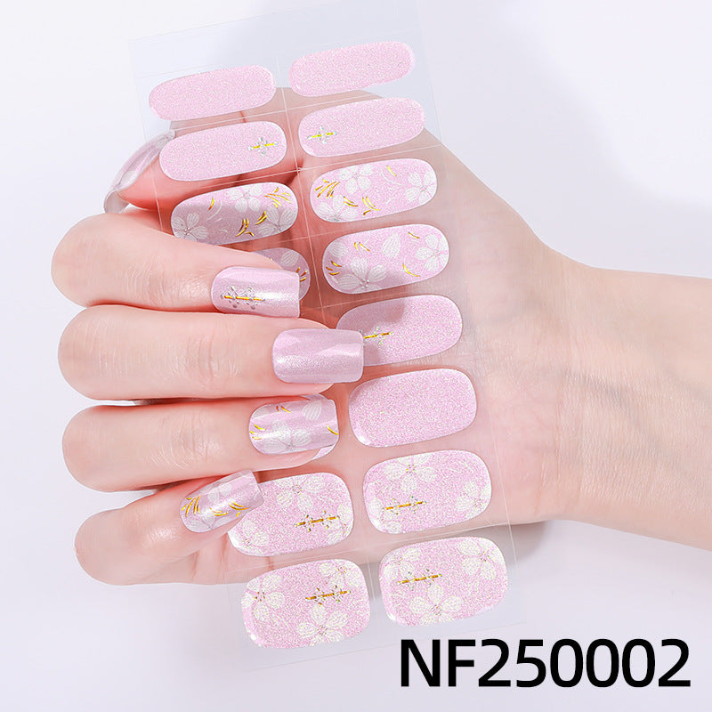 Zhengxiang custom gel nail stickers - waterproof french uv light therapy semi-cured nail art stickers - european & american cross-border amazon