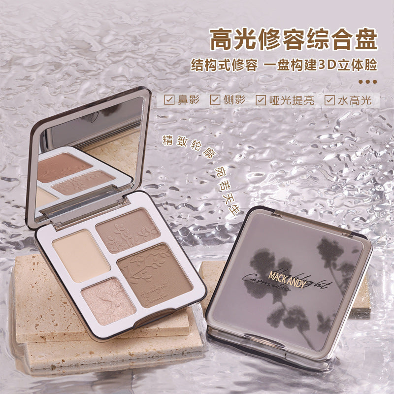 Marco andy highlight shadow combination contouring palette women's brightening contouring nose shadow silhouette contouring powder all-in-one palette