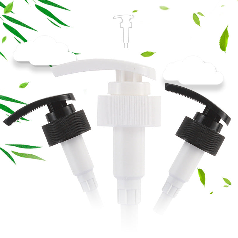 Factory direct: in-stock 32-tooth white lotion pump - long spout press-down cosmetic body lotion dispenser, plastic pump head