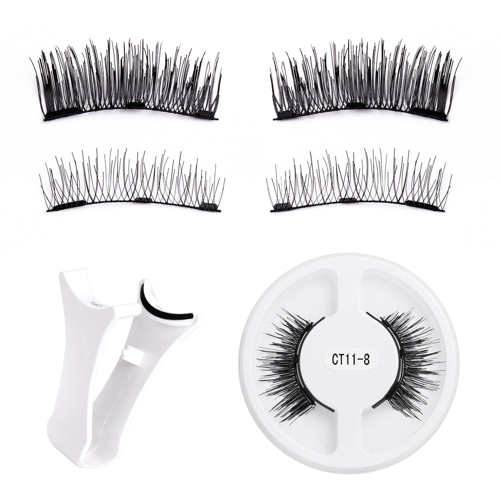 popular magnetic false eyelashes, glue-free, one-piece magnetic suction set, fox eyelashes, flatness magnetic