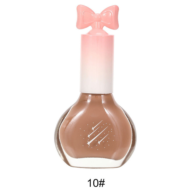 Nail polish, no baking, quick drying, non-tearable, nude color, sequined bottom oil, wine red cherry oily nail polish, wholesale