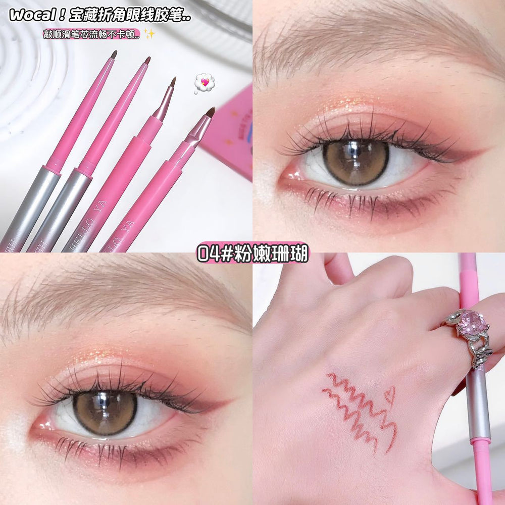Hello ya folded angle eyeliner gel pen women's blade folded angle brush waterproof non-smudgeable double-ended eyeliner pen