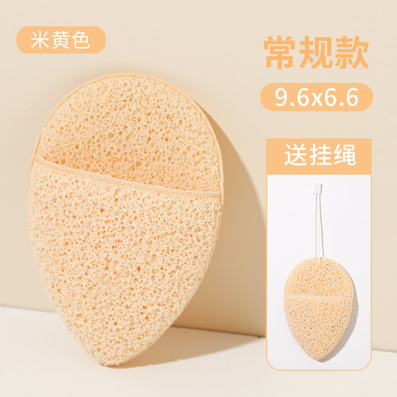Xixi glove-type facial cleansing puff - expands when wet, gentle on skin, makeup remover sponge with hanging loop