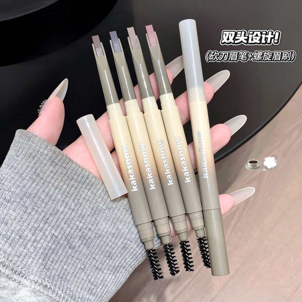 Kakashow blade shaping eyebrow pencil natural roots clear long-lasting waterproof sweat-proof non-removing double-ended eyebrow pencil