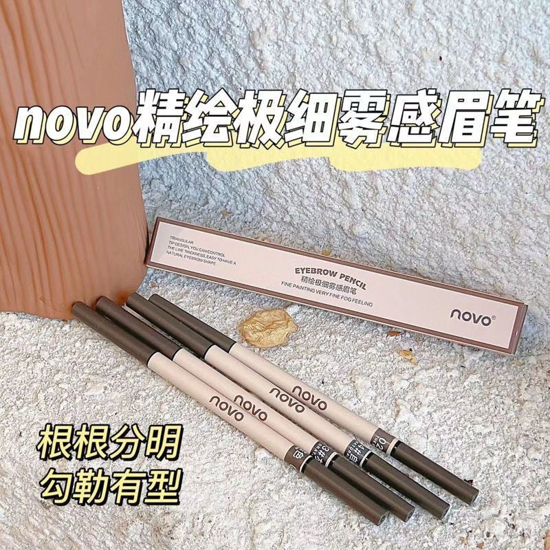 Novo finely drawn ultra-fine mist eyebrow pencil, ultra-fine head, small triangle, clear roots, wild eyebrows, waterproof, sweat-proof and non-smudge