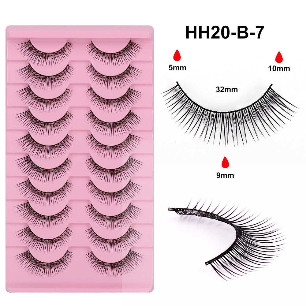 Fake eyelashes kids performance glue-free self-adhesive artificial nature korean girl group style stage makeup eyelashes black stem thick