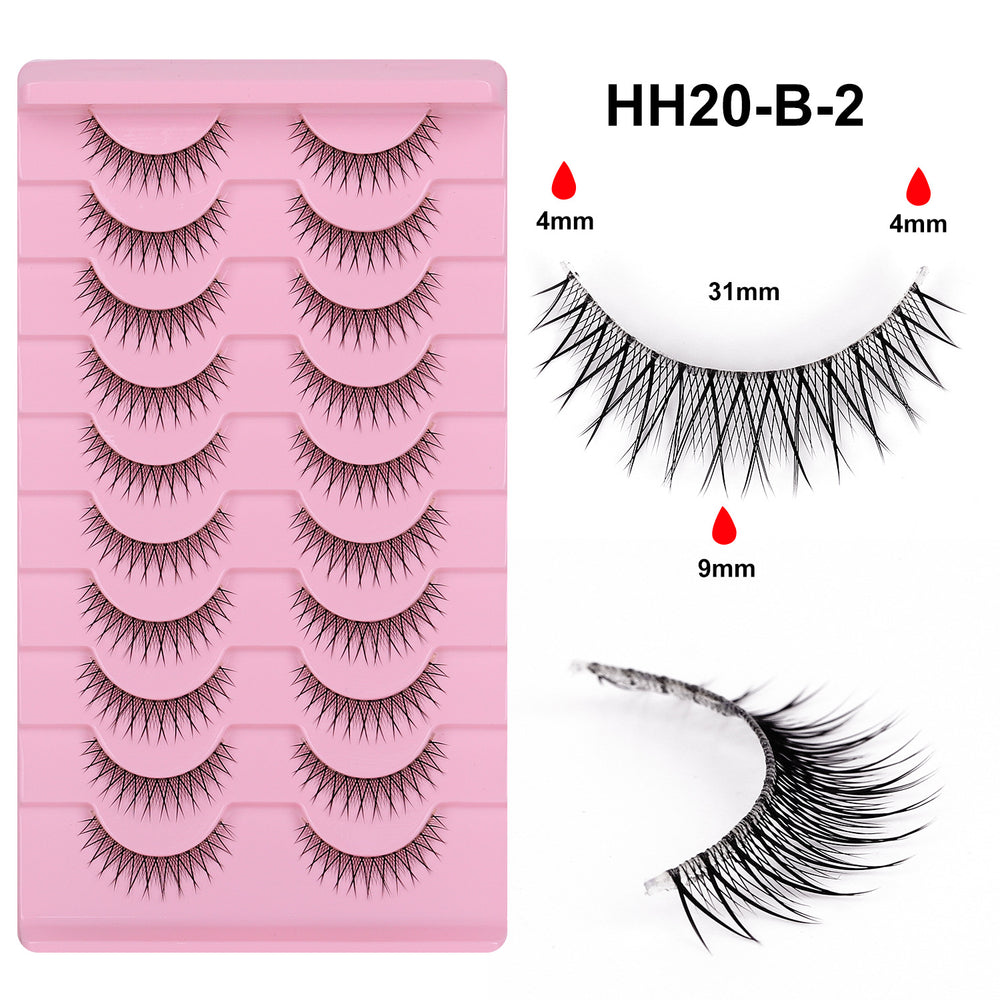Carefully selected* pingdu 10 pairs of hard stem fake eyelashes, a whole barbie comic soft stem korean girl group eyelashes stage