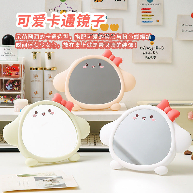 For homecute cosmetic mirror punch-free wall hanging dressing mirror bathroom dormitory plastic storage mirror home table