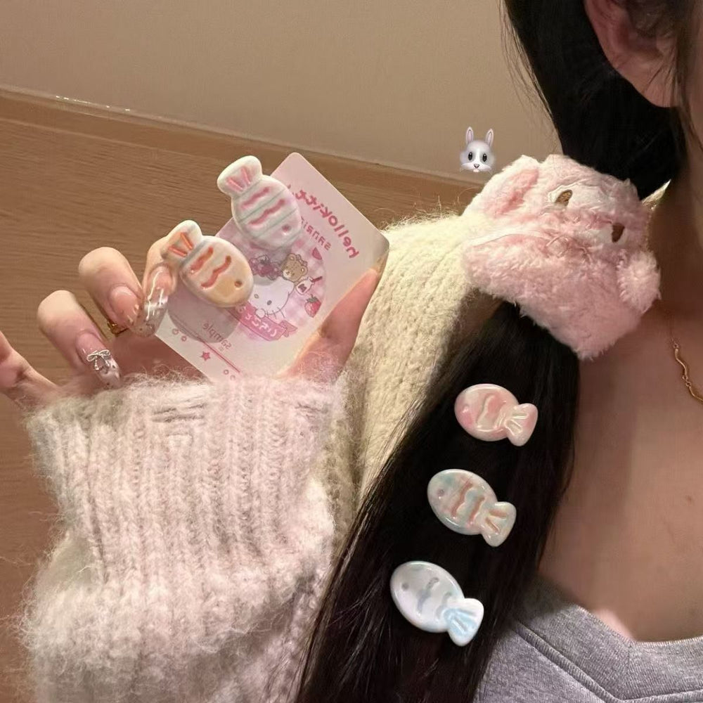 [6-piece set] girly sweet taiyaki small hair clip sweet cute side bangs hair clip girl cartoon