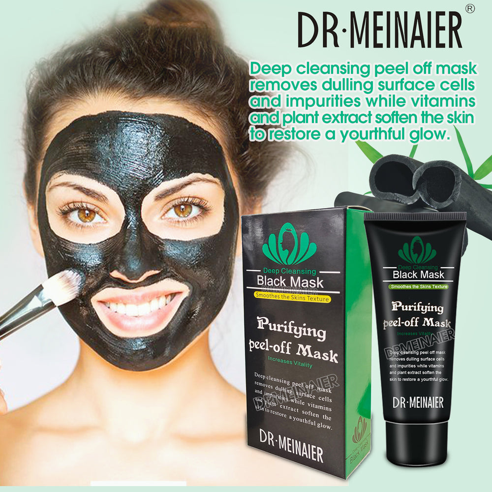 menair (english version) black bamboo charcoal blackhead remover peel-off mask peel-off mineral mud nose mask 60ml