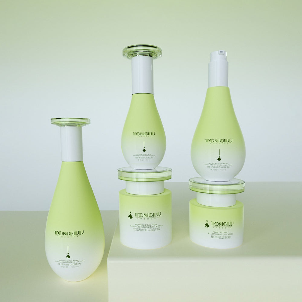 New cosmetic glass bottle suit packaging material 120ml skin care lotion essential oil bottle 50g cream dispensing glass bottle