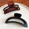 2024 premium matte black deep red-brown crescent claw clip - french chic, elegant, minimalist, extra-large hair clip