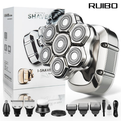 Magnetic seven-blade bald head handy gadget five-in-one shaver waterproof hairdresser shaving knife full body washable electric
