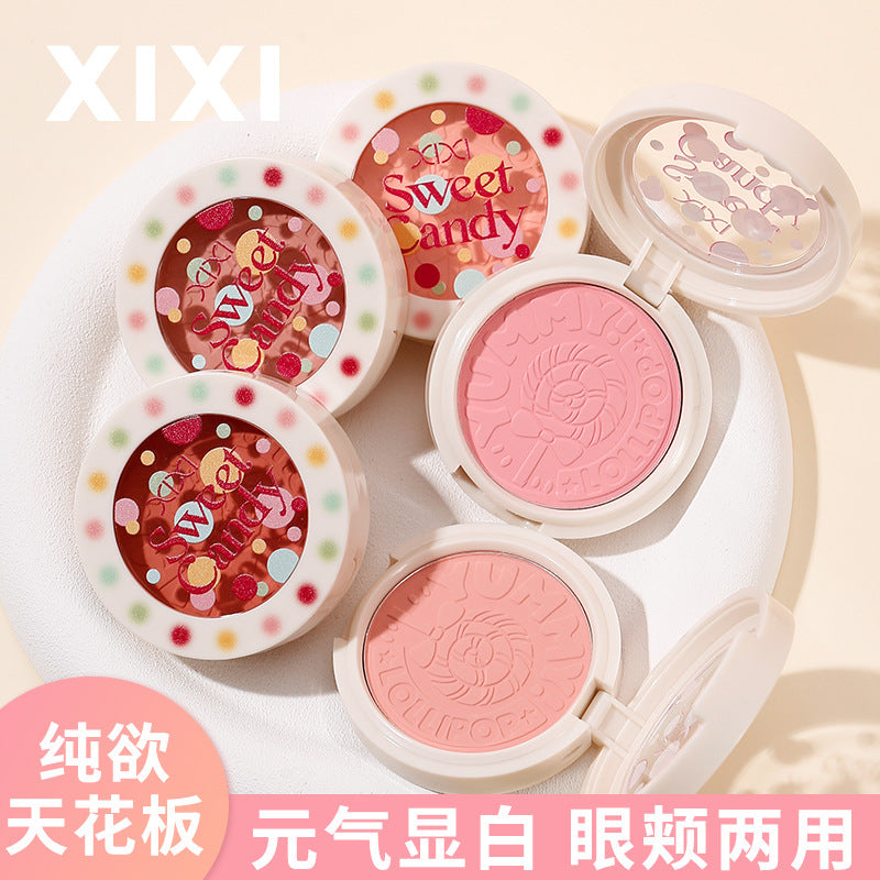 Makeup xixi sweet pink blush expansion and contraction color vitality girl brightening contour matte single color blush