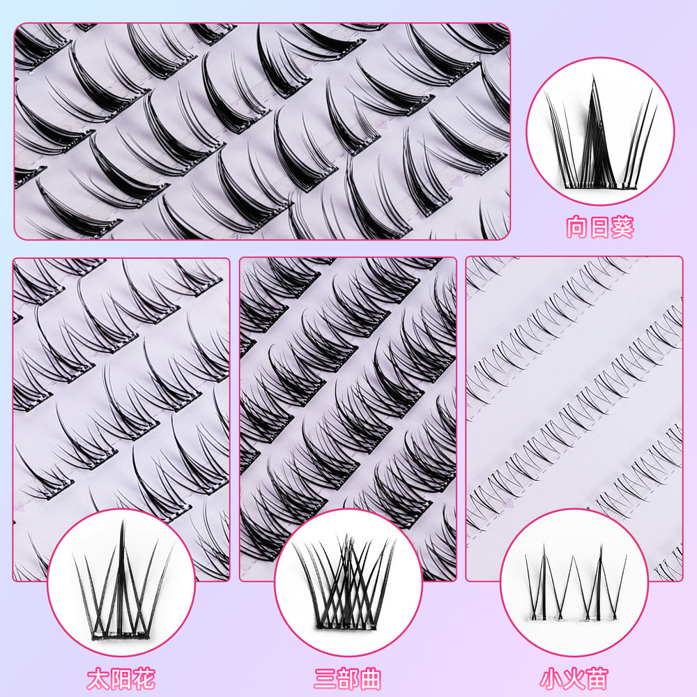 Carefully selected* glue-free fake eyelashes for women nature self-adhesive sunflower artificial fox eyelashes full series of maternal feel