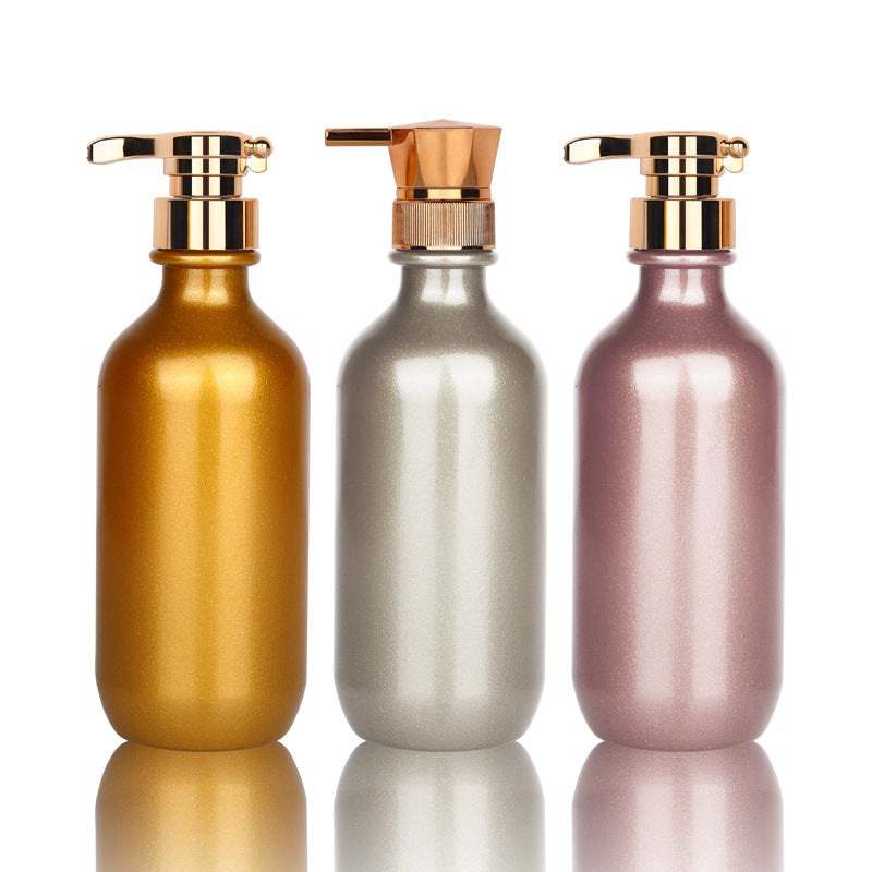 500ml plastic empty bottle for lotion, liquid shampoo, shower gel, conditioner bottle, pet metallic feel