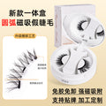 [amazon eyelash all-in-one box] european and american thick and portable artificial glue-free strong magnetic black stem eyelashes one piece