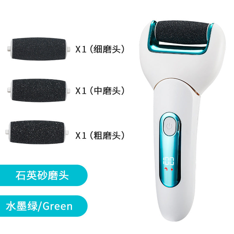 Electric foot file - fully washable, removes dead skin & calluses, pedicure gadget, wet & dry use, digital display, two-speed foot file