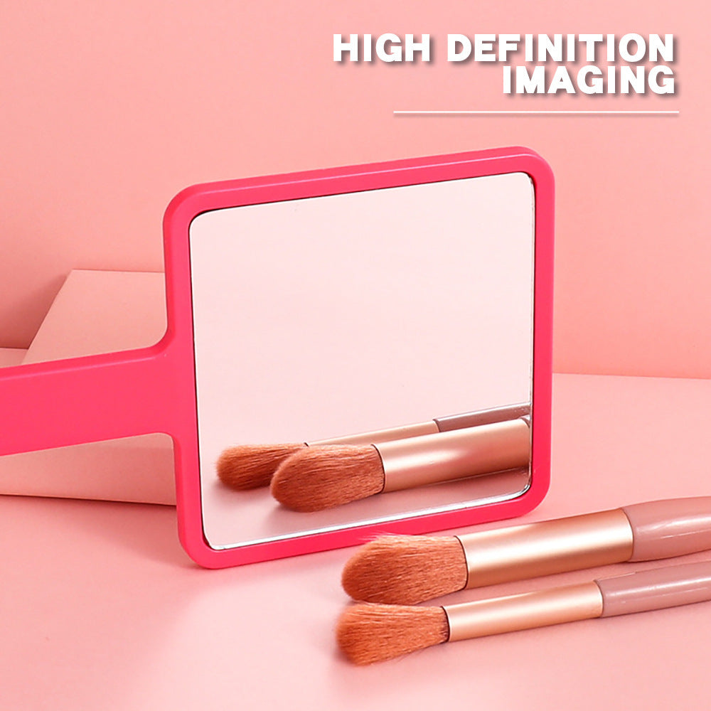 Wholesale makeup touch-up handheld mirror - square hand mirror, portable for girls, desktop makeup mirror - $2 store