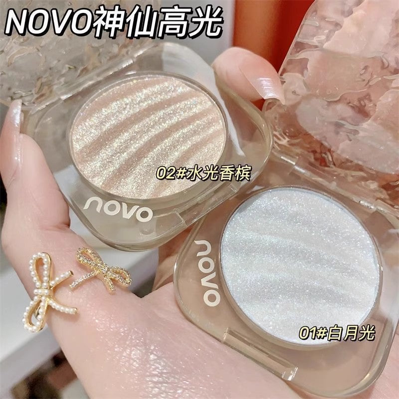 Novo illusion light sculpting highlighter - shimmering, multi-chrome, face illuminator (potato clay texture)