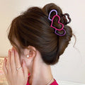 Korean style elegant hollow heart hair clip for women, 2025 new arrival, large claw clip for thick hair, ponytail holder, back of head hair styling tool