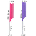 Manufacturer wholesale hair comb three-row plastic comb steel needle rat tail teasing comb eyebrow brush hairline brush styling tool