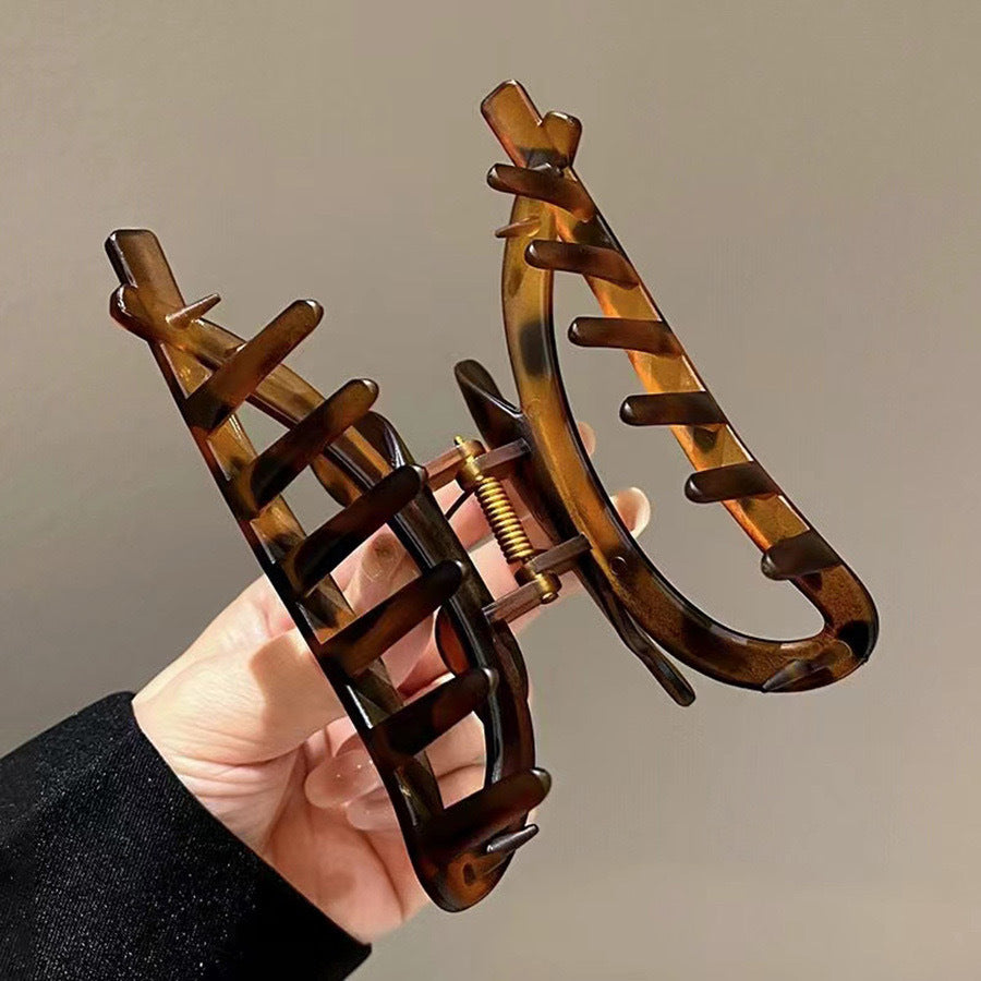 Minimalist korean style plastic hair clip - large butterfly claw clip for women's back of head - versatile shark clip - new 2024 collection